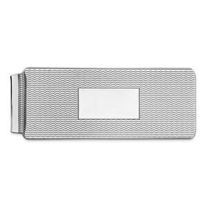 Rhodium Plated Sterling Silver Textured Fold Over Money Clip 19 x 51mm